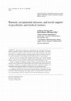 Burnout, occupational stressors, and social support in psychiatric and medical trainees Cover Page