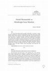 Research paper thumbnail of Felsefi Hermenötik ve Metafiziğin Sonu Meselesi (Philosophical Hermeneutics and the Question of the End of Metaphysics)