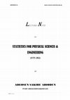 Lecture note on Statistics for Physical Sciences and Engineering (STS 202) Cover Page