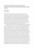 Research paper thumbnail of Transnational Versus National Activism. A Systematic Comparison of 'Transnationalists' and 'Nationalists' Participating In the 2006 European and Belgian Social …