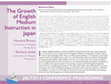 Research paper thumbnail of The growth of English-medium instruction in Japan