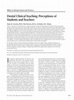 Dental Clinical Teaching: Perceptions of Students and Teachers Cover Page