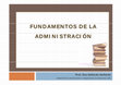 FUNDAMENTOS DE LA Ó ADMINISTRACIÓN Cover Page