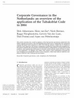 Corporate Governance in the Netherlands: an overview of the application of the Tabaksblat Code in 2004 Cover Page