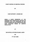 COURT CONTROL OF ARBITRAL PROCESS Cover Page