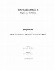 Research paper thumbnail of Information Ethics I: Origins and Evolutions