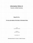 Research paper thumbnail of Information Ethics II: Towards a Unified Taxonomy 