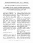 Research paper thumbnail of Waste Management Practices of an Educational Institution