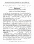 Research paper thumbnail of Theological and Doctrinal Terms Articulated in Filipino Language: A Pedagogical Approach in Religious Studies