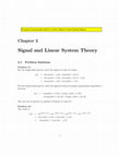 Signal and Linear System Theory 2.1 Problem Solutions Cover Page