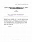 The Benefits of Children’s Engagement with Nature: A Systematic Literature Review Cover Page