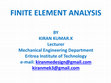 Research paper thumbnail of FINITE ELEMENT ANALYSIS LECTURE NOTES On Spring, Bar, Truss and Beam Element by kiranmedesign@gmail