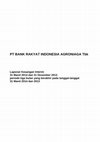 PT BANK RAKYAT INDONESIA AGRONIAGA Tbk Cover Page