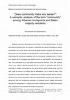 “Does community make any sense?”: A semantic analysis of the term “community” among Albanian immigrants and Italian majority residents Cover Page