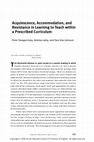 Smagorinsky, P., Lakly, A., & Johnson, T. S. (2002). Acquiescence, accommodation, and resistance in learning to teach within a prescribed curriculum. English Education, 34, 187-213.  Cover Page