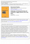 “Challenges of thinking feminism and revolution in Egypt between 2011 and 2014”, Postcolonial Studies, 17,1 (2014), pp 74-86. Cover Page