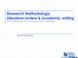 Research paper thumbnail of Literature review and academic writing