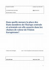 Research paper thumbnail of Dans quelle mesure la place des Etats-membres de l’Europe centrale et orientale est-elle assurée dans les chaînes de valeur de l’Union Européenne?