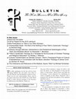 North American Paul Tillich Society Bulletin 40.2 (Summer 2014) Cover Page