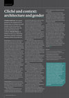 Research paper thumbnail of Cliche and Context: Architecture and Gender. An interview with Cristina Goberna 