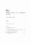 Research paper thumbnail of Análisis. Revista de investigación filosófica. (Índice del número 1)