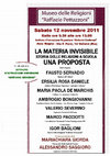 Research paper thumbnail of Velletri, 12 novembre 2011: La materia invisibile. Storia delle religioni a scuola. Una proposta