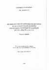 Research paper thumbnail of Recherches sur les amphores de Provence et de basse vallée du Rhône aux périodes archaïque et classique (fin VIIe -début IVe s. av. J.-C.). Volume I : synthèse. 