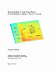 Sound Quality of Flue Organ Pipe - An Interdisciplinary Study on the Art of Voicings An Interdisciplinary Study on the Art of Voicing (PhD Thesis) Cover Page