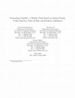 Forecasting Volatility: A Reality Check Based on Option Pricing, Utility Function, Value-at-Risk, and Predictive Likelihood Cover Page