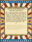 NOTICE OF INCORPORATION United States Legal Document Cover Page