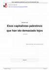 Research paper thumbnail of Esos capitalistas palestinos que han ido demasiado lejos