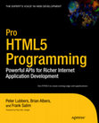 Pro HTML5 Programming Powerful APIs for Richer Internet Application Development Cover Page