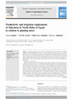 Research paper thumbnail of Productivity and irrigation requirements of faba-bean in North Delta of Egypt in relation to planting dates