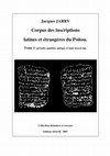 Research paper thumbnail of Corpus des inscriptions latines et étrangères du Poitou, périodes gauloise, antique et haut moyen-âge par Jacques Jarry