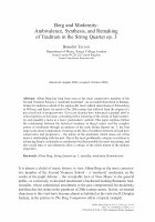 Research paper thumbnail of Berg and Modernity: Ambivalence, Synthesis, and Remaking of Tradition In the String Quartet Op. 3