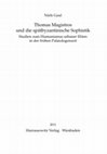 Thomas Magistros und die spätbyzantinische Sophistik. Studien zum Humanismus urbaner Eliten in der frühen Palaiologenzeit / (Thomas Magistros as a Protagonist of Late Byzantine Civic Humanism) Cover Page