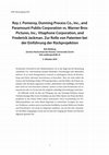 Research paper thumbnail of Roy J. Pomeroy, Dunning Process Co., Inc., and Paramount Publix Corporation vs. Warner Bros Pictures, Inc., Vitaphone Corporation, and Frederick Jackman. Zur Rolle von Patenten bei der Einführung der Rückprojektion