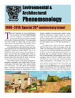 Architecture, Environment, Phenomenology--ENVIRONMENTAL & ARCHITECTURAL PHENOMENOLOGY (fall 2014 --25th-anniversary issue) Cover Page