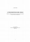 L'INSUSSISTENZA DEL MALE. Momenti e problemi di neoplatonismo nel "De Natura Boni contra Manichaeos" di Agostino di Ippona. Prefazione di Mario Sista, Roma 2014 Cover Page