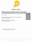 Research paper thumbnail of Qing Governors and Their Provinces: The Evolution of Territorial Administration in China, 1644–1796, by R. Kent Guy