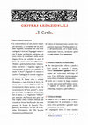 Research paper thumbnail of Criteri redazionali della rivista «Il Covile»