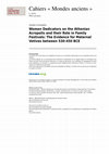 Research paper thumbnail of 2014. «Women Dedicators on the Athenian Acropolis and their Role in Family Festivals: The Evidence for Maternal Votives between 530-450 BCE», Cahiers «Mondes anciens» [En ligne], 6 | 2014 [accès libre]