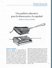 Una política educativa para la democracia y la equidad Cover Page