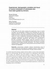 Research paper thumbnail of Experiences, demographic variables and locus of control orientation of individuals who have been guided by diviners