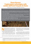 Research paper thumbnail of Piazza Navona: l’esplorazione archeologica nelle cantine dell’École française de Rome