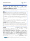 Research paper thumbnail of RESEARCH JOURNAL OF FOOT AND ANKLE RESEARCH Open Access Reliability and validity of the Microsoft Kinect for evaluating static foot posture