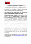 Research paper thumbnail of Nota de Premsa. L'Acadèmia del Cinema Català ret homenatge a la figura de Gaudí