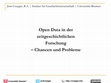 Research paper thumbnail of Open Data in der zeitgeschichtlichen Forschung – Chancen und Probleme