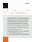 Measuring Adolescent Women's Sexual and Reproductive Health Within a Rights-based Framework: Developing and Applying an Index Cover Page