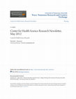 Research paper thumbnail of Center for Health Science Researcher Newsletter - May 2012